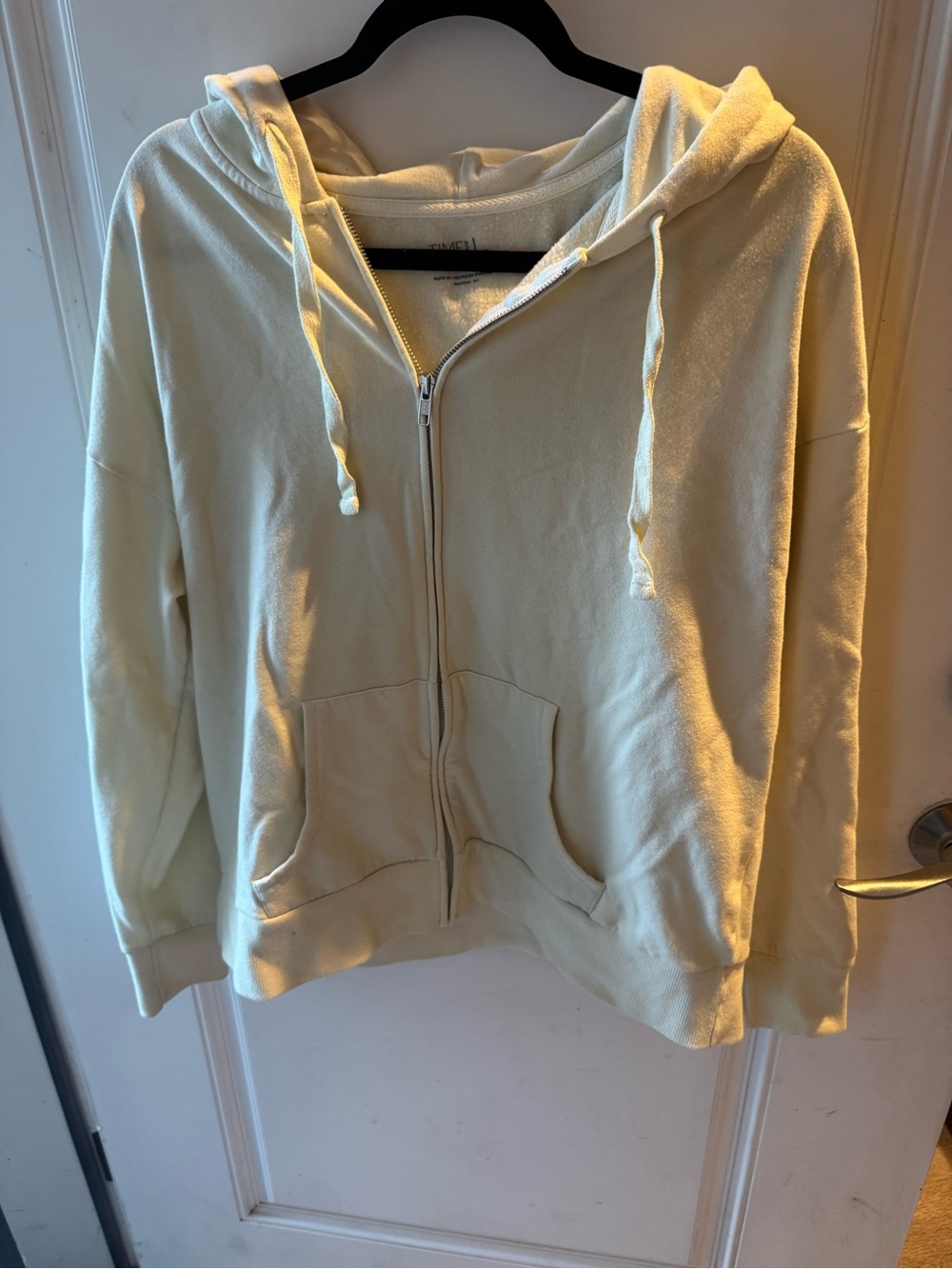 Time and Tru Light Cream Full-Zip Hoodie Jacket